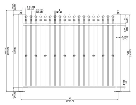 72 inch spear type fence