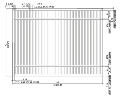 72X96 inch sliding fencing gate (secluded)