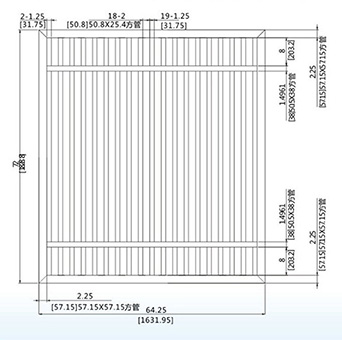 72X64.25 inch sliding fencing gate (secluded)