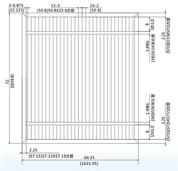 72X64.25 inch sliding fencing gate (2 inch)