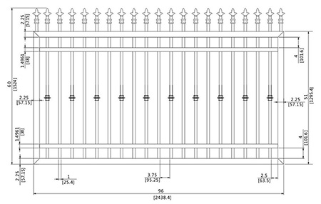 60X96英寸红缨枪型推拉门