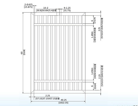 60X40.25英寸护栏推拉门（私密型）