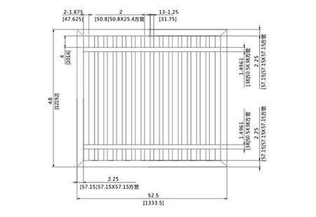 48X52.25 inch sliding fencing gate (secluded)