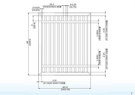 48X40.25 inch sliding fencing gate (secluded)